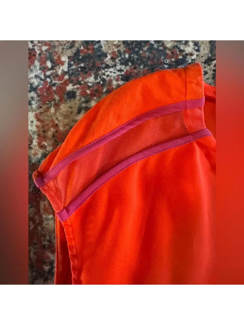 Scotch & Soda Orange Sleeveless V Neck Shift Dress Sz 1/ US 4
